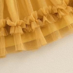 Solid Skyla Mesh Ruffle Dress