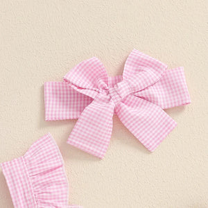 Plaid Watermelon Ruffle Dress & Bow