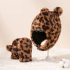 Plush Leopard Hat & Gloves