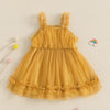 Solid Skyla Mesh Ruffle Dress