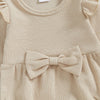 Solid Ruffle Bow Onesie