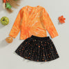 Tie Dye Pumpkin Star Skirt Outfit
