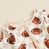 Checkered Football Zipper Onesie