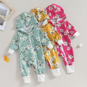 Hooded Lily Floral Romper