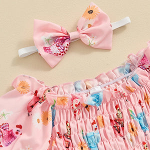 Floral Chicken Romper & Headband