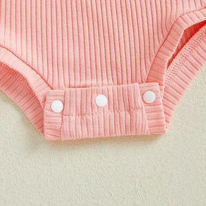 Pink Ribbed Onesie & Headband