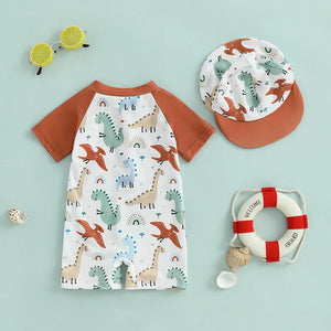 Dino Beach Swimsuit & Hat