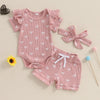 Ruffled Ribbed Bow Outfit