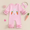 Bunny Carrots Ruffled Romper