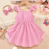Pink Flowers Romper Dress & Headband