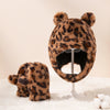 Plush Leopard Hat & Gloves
