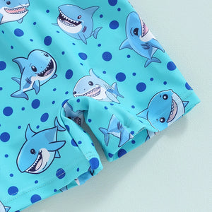 Short Sleeve Shark Swimsuit