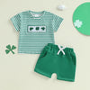 Three Little Clovers Striped Outfit