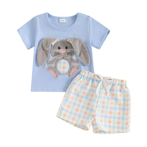 Plaid Floppy Bunny T-shirt & Shorts