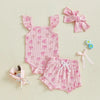 Ribbed Ruffle Ribbon Outfit & Bow