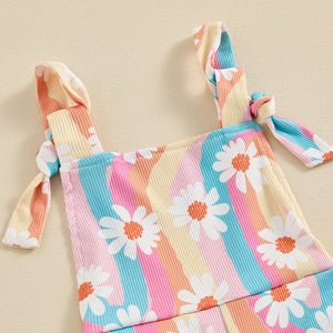 Groovy Flower Wave Bell Bottom Romper