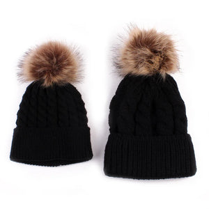 Matching Mom & Baby Pompom Hat