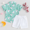 Spring Bunny Collared Easter Shirt & Shorts