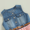 Sleeveless Denim Belt Cowgirl Dress