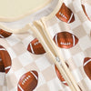 Checkered Football Zipper Onesie