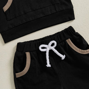 Solid Hoodie Top & Shorts