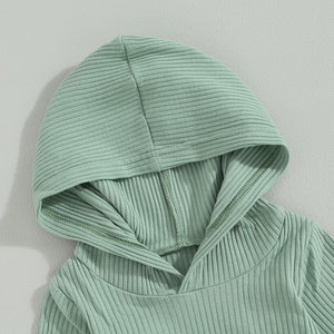 Ribbed Striped Hoodie Onesie