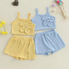 Ribbed Flower Button Skort Outfit
