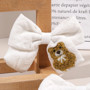 2 Pack Teddy Bear Bow Clips