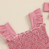 Plaid Strawberry Ruffle Dress & Bow