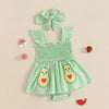 Plaid Avocado Ruffle Dress & Bow