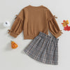 Plaid Pumpkin Skirt Fall Outfit