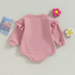 Solid Ruffle Long Sleeve Onesie