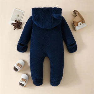 Fuzzy Footie Bear Ear Romper