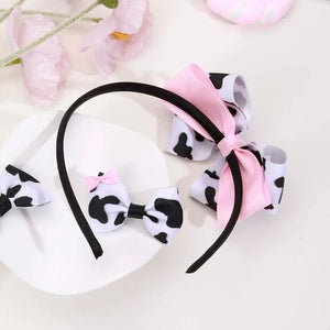 3 Piece Cow Headband & Clips