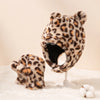 Plush Leopard Hat & Gloves