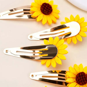 6 Pack Sunflower Hair Clips