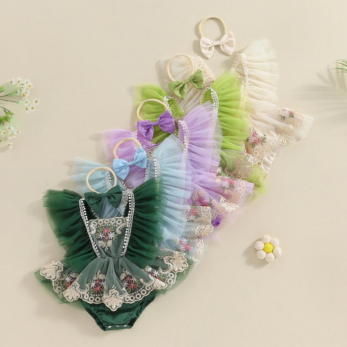 Floral Lace Arabella Romper & Headband