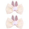 2 Pack Glitter Bunny Bow Clips