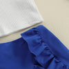 Solid Ribbed Ruffled Skort Outfit