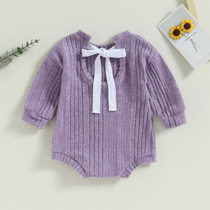 Solid Sylvia Back Bow Onesie