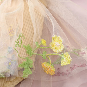 Embroidered Floral Tutu Dress & Headband