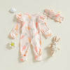 Floral Carrot Ruffle Onesie & Bow