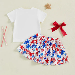 Patriotic USA Stars Skirt Outfit