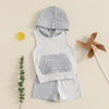 Gray Two Tone Sleeveless Hoodie Outfit
