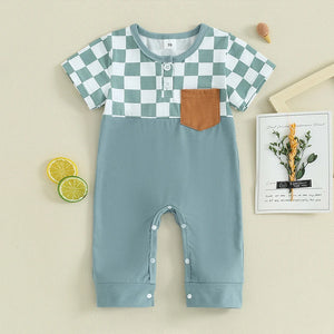 Checkered Pocket Ryder Romper