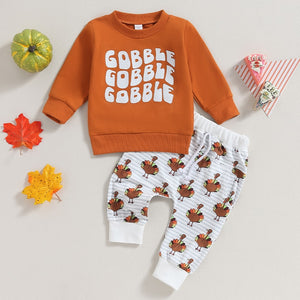 Striped Gobble Thanksgiving Outfit