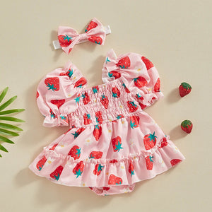 Flower Fruity Summer Dress & Headband