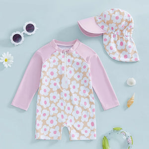 Long Sleeve Summer Swimsuit & Hat