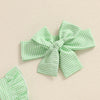 Plaid Avocado Ruffle Dress & Bow