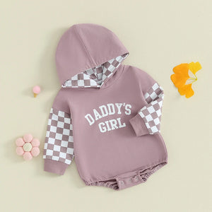Daddy's Girl Checkered Hoodie Onesie